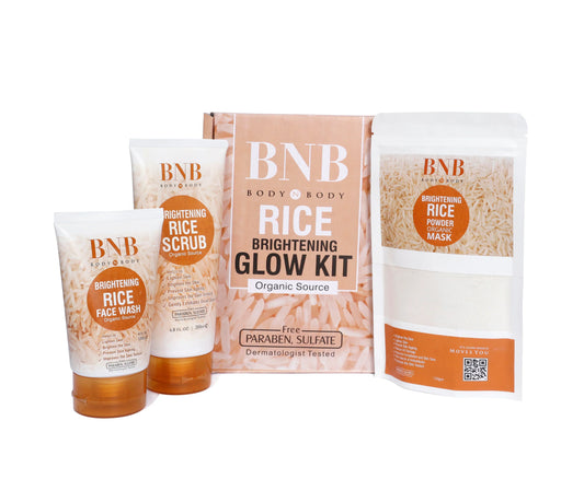 BNB | Rice Extract Bright & Glow Kit | Rice Organic Facial Kit | Imported Kit